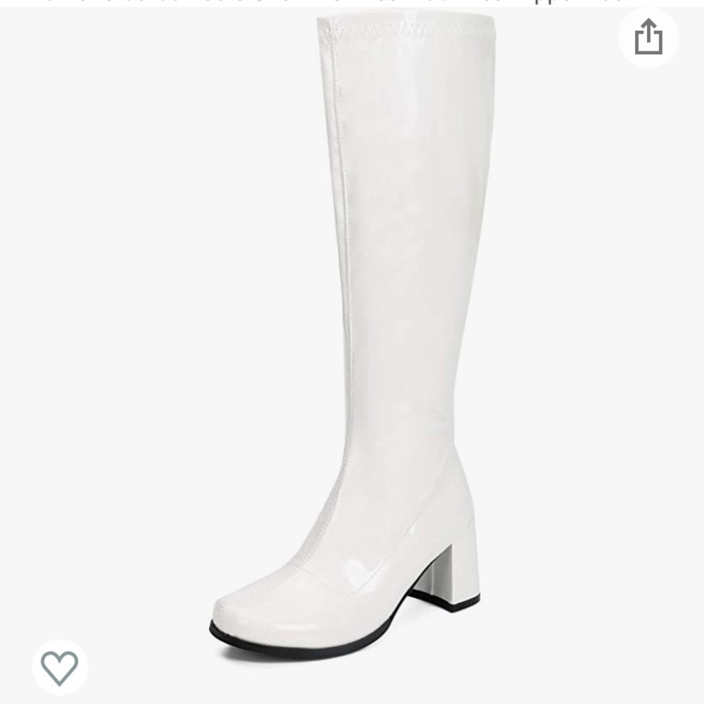 White knee high boots